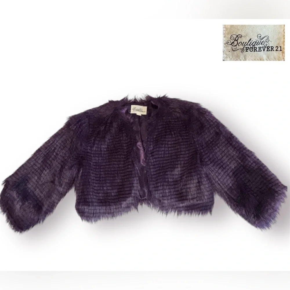 🛍️SALE🛍️ Boutique XXI Chic Cropped Faux Fur Bolero | Teddy Jacket - Picture 4 of 8